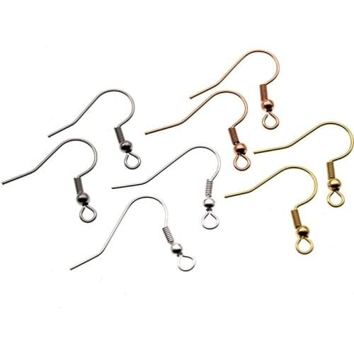 50pcs Silver Rose Gold 316L Surgical Stainless Steel Earring Hooks for Jewelry Making Ear wires Clasps DIY Earrings Findings