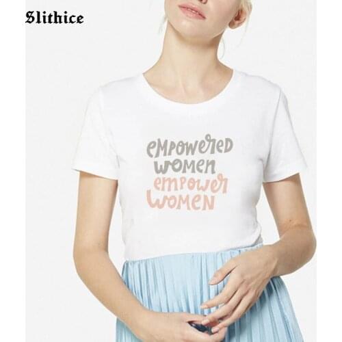 EMPOWERED WOMEN EMPOWER WOMEN Fashion Feminist T-shirts Women Letter Print Lady t-shirt top Hipster Tumblr mujer camisetas