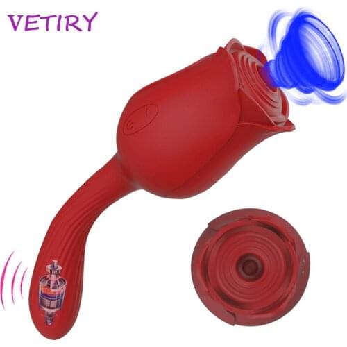 Rose Flower Vagina Sucking Vibrator Oral Licking Clitoris Stimulation Clit Nipple Sucker G-spot Massage Sex Toys for Women