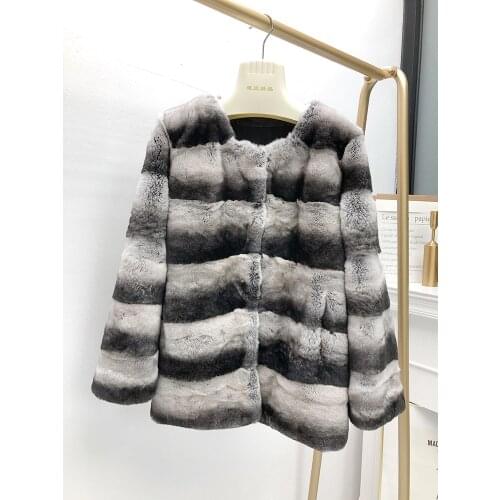 2021 Winter Women Classic Thick Warm Long Real Natural Rex Rabbit Fur Outer Coat High Quality Rex Rabbit Fur Winter Jacket