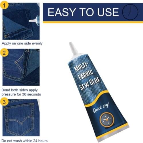 Liquid Glue Instant Fabric Leather Fast Drying Glue Ultra-stick Sew Glue Kit Secure Stitch Liquid Sewing Supplies Universal Glue