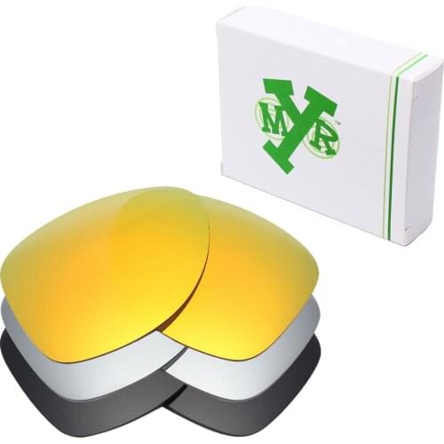 3 Pairs Mryok POLARIZED Replacement Lenses for Oakley Dispatch 2 Sunglasses Stealth Black & Fire Red & Silver Titanium