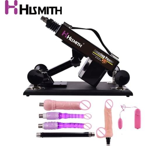 Hismith Automatic Sex Machine Multi-speed Adjustable Retractable Vibrator 6 Pcs Accessories Bent Dildo Sex Machine Gun for Women