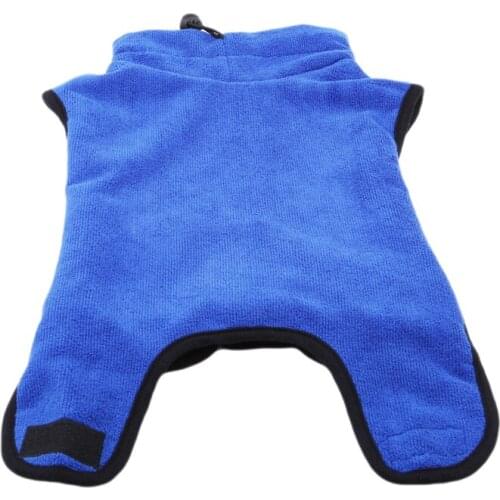 Dog Bathrobe Warm Dog Clothes Super Absorbent Drying Towel Blue Bath Towel Pet Supplies Size XS-XL Cleaning Supply