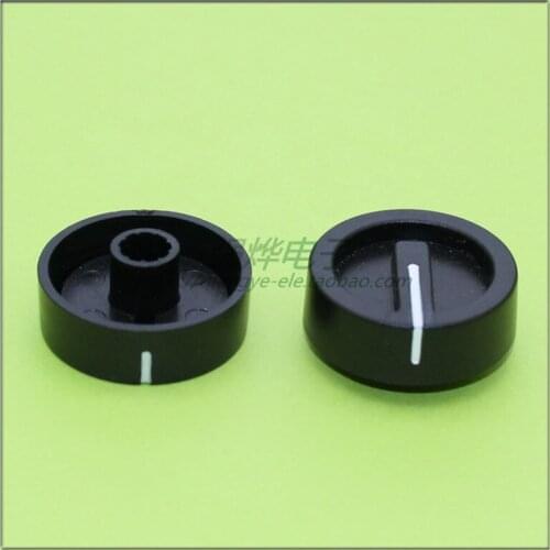 10 pieces 24.5*11MM black and white plastic knob power amplifier volume adjustment cap coding knob flower shaft inner hole 6MM
