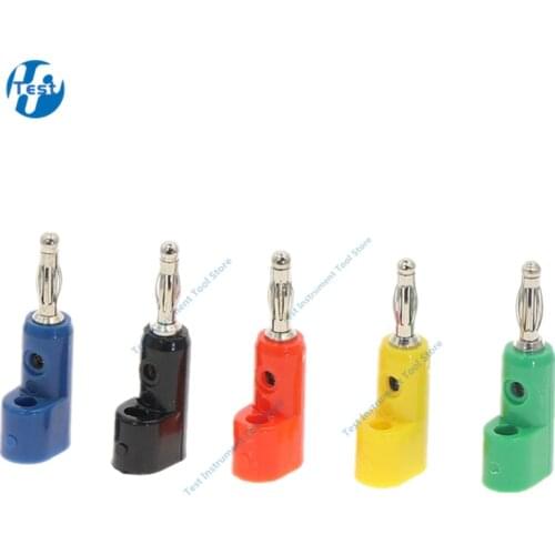 5pcs Electrical Connecting Tool 4mm bending Banana Jack Plug Socket for Binding Post Test Probes Terminal Connector L the shape