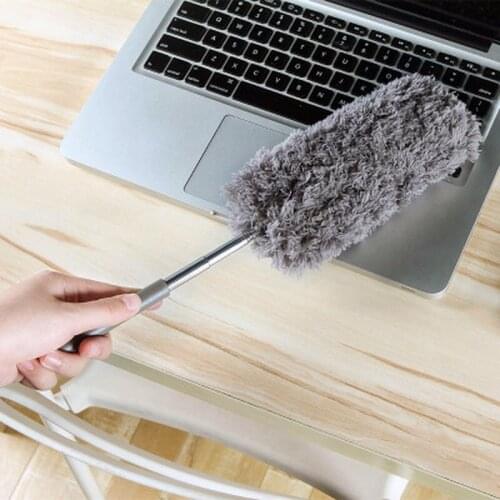 Bendable Microfiber Dusting Brush Adjustable Stainless Steel Handle Extend Stretch Feather Air-condition Furniture Car Cleaning