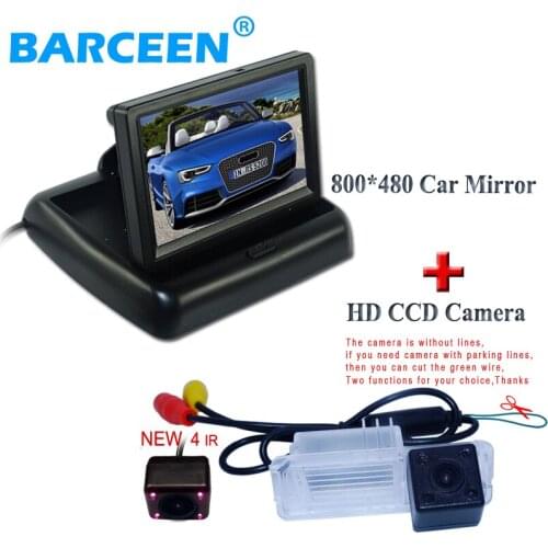 Car parking camera night vision with Foldable car mirror monitor adapt for Volkswagen GOLF 6/Magotan