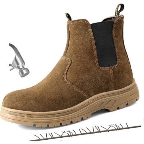 Men Work Boots Winter Waterproof Outdoor Steel Toe Steel Toe Work Shoes Men Safety Shoes Non-slip Puncture Proof Tactics Boots