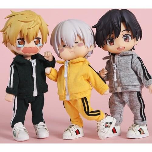 2pcs/set OB11 BJD Doll Clothes School Uniform Coat and Sport Pant for for ob11,obitsu11,Molly, 1/12bjd doll accessories Clothing