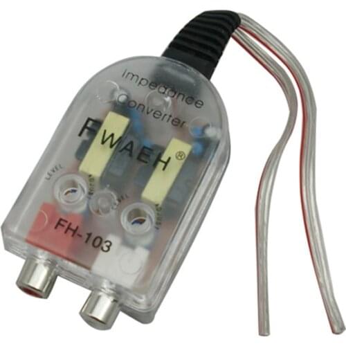 Car Speaker to RCA Level Adaptor High to Low Sockets Auto Line Out Sound Subwoofer Amplifier Converter