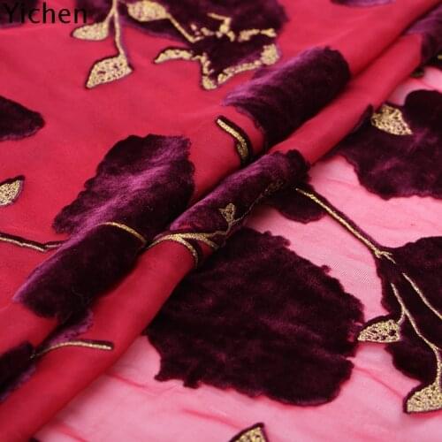 Gilding Burnt Out Velvet Lining Silk Burnt Velvet Clothing Cheongsam Dress Real Silk Cloth