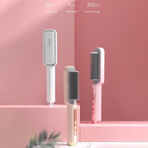 Profissional Hot Combs Anti-scalding Hair Straightener Brush Ceramic Hair Curler Heated Electric Smart Brush Hair Styling