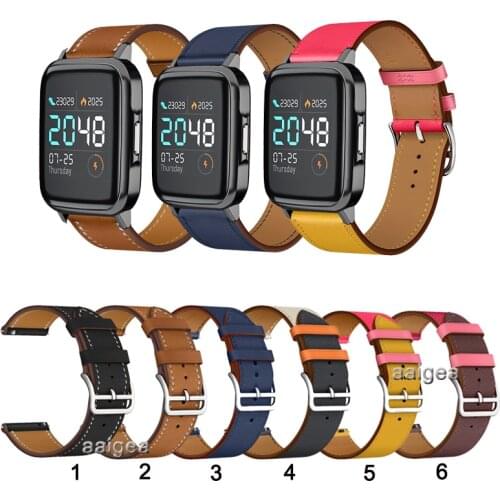 20mm 22mm Leather Watch Band Strap for Haylou LS02 Replacement Wrist band