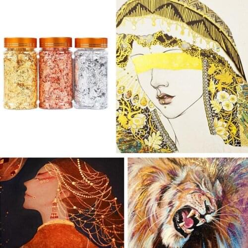 Luxury Shiny Gold Leaf Flake Resin Epoxy Mold Art Decoration Foil Fillings Decor Making Jewelry Tool Gold Materials Gilding D6F2