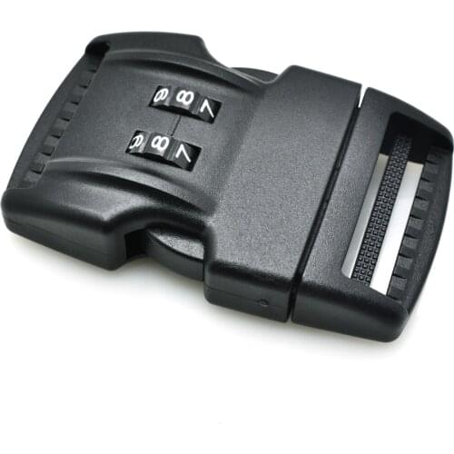 1pcs 1-1/2"(38mm) Webbing Password Lock Safety Detach Side Release Buckle Travel Luggage Backpack Bag