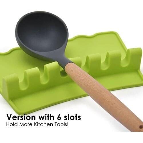 Fuwatacchi Food Grade Silicone Soup Spoon Mats Spoon Holder Pads Tableware Storage Support Holding Placemat New Kitchen Utensils