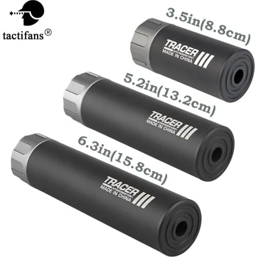 Airsoft Tracer Lighter Unit 3.5 5 6.3 Inch 14mm Spitfire Mock Suppressor Compact Lithium Battery UVLED Paintball Accessories