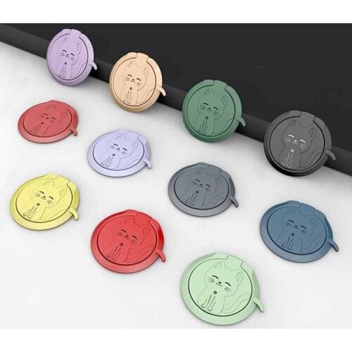 Universal Mobile Phone Holder Metal Macaron-colored Cat Phone Ring Holder Cell Phone Stand Finger Ring Holder Soporte Celular