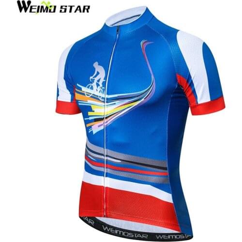 Weimostar Bike Team Cycling Jersey Shirt Quick Dry Cycling Clothing Summer Short Sleeve MTB Bicycle Jersey Maillot Ropa Ciclismo