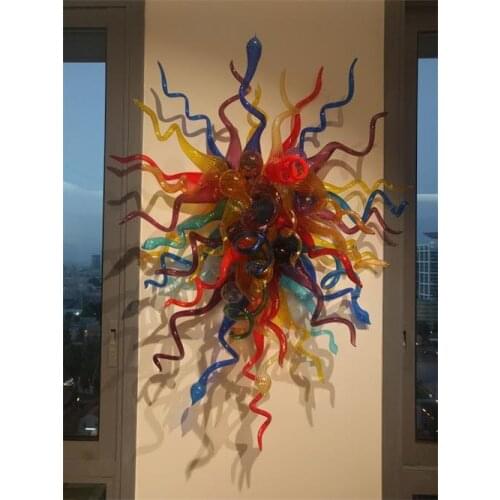 Indoor Lighting 3W LED Wall Lamps Sunflower Hand Blown Glass Wall Sconce AC110V/220V Colorful LED Wall Light