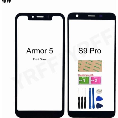 For Ulefone Armor 5 Phone Glass Panel For Ulefone S9 Pro (No Mobile Touch Screen) Front Outer Glass Repair Parts
