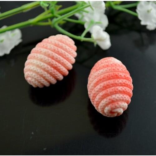 Pink Shell Swirl Marks Carved Beads Barrel Shape Jewelry Making Materials 10pc/lot Free Shipping