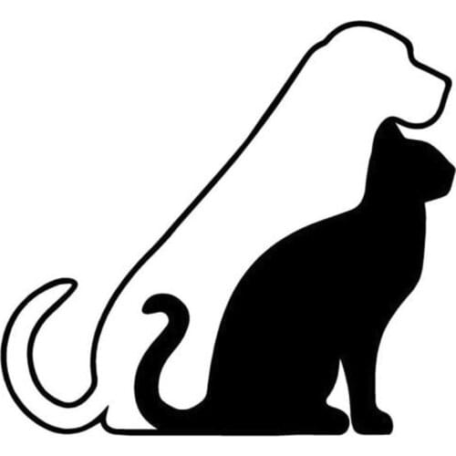 15.9*14.6CM Cat And Dog Creative Motorcycle Decorative Decals Cute Fashion Cartoon Car Window Stickers N932
