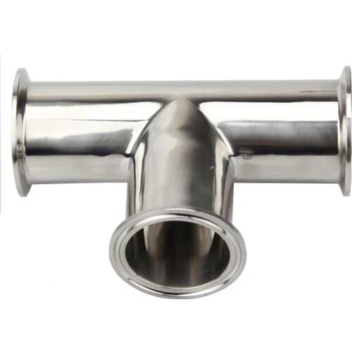 1.5'' 38mm Sanitary Tri Clamp 3 Way Tee 304 Stainless Steel Sanitary Ferrule Tee Connector Pipe Fitting