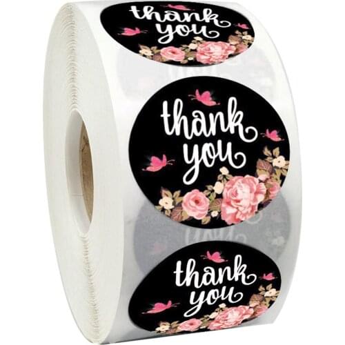 50pcs/wad flower Sticker Thank You Sticker Seal Labels round Reward scrapbooking for School Teacher Cute Stationery Supplies