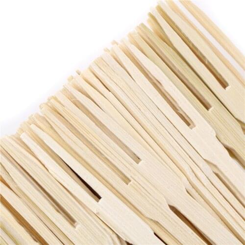 80PCS/200PCS Pure bamboo Disposable Wooden fruit fork Dessert Cocktail Fork Set Party Home Household Decor Tableware supplies