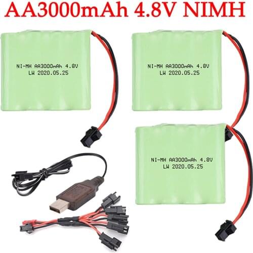 Remote control car battery 4.8v 3000mah NiMH Battery Pack For Rc toys Cars Tanks Robots Boats Guns 4.8v Rechargeable Battery