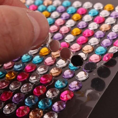 5mm Rhinestones Acrylic Self Adhesive Stickers Sparkle Gems Craft DIY Decal Scrapbooking Rhinestones Stickers PC Mobile Decor