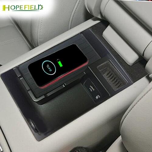 Car wireless charger armrest box phone holder accessories for Audi A6 C7 A7 2016 2017 charge case for iphone 11 charging board