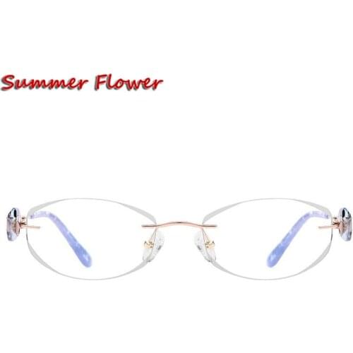 Chashma Brand Luxurious Rimless Titanium Super Quality Light Spectacles Fashion Eye Glasses Frame for Women Screwless Eyewear