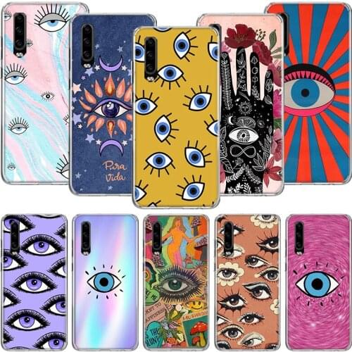 Evil Eye Gold Foil Phone Case For Huawei P30 P40 P20 P10 Mate 20 10 30 Lite Pro P Smart Z Plus Printing Cover Coque Shell