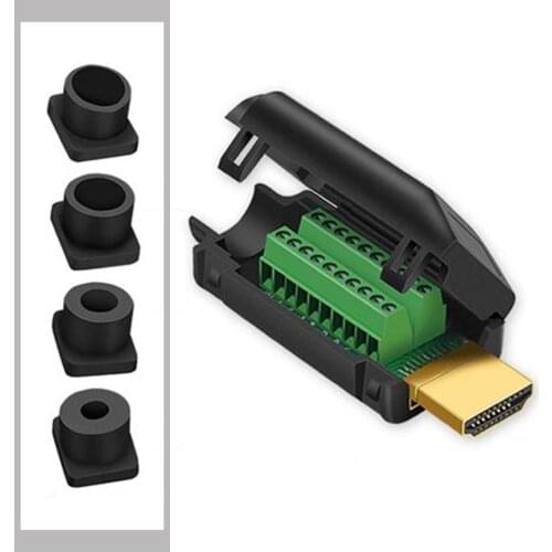 EClyxun 1pcs DIY Standard HDMI Free Welded Male Jack Plug 19Pin Cable Connector 19+1 Gold-plated Repair Plug With Plastic shell