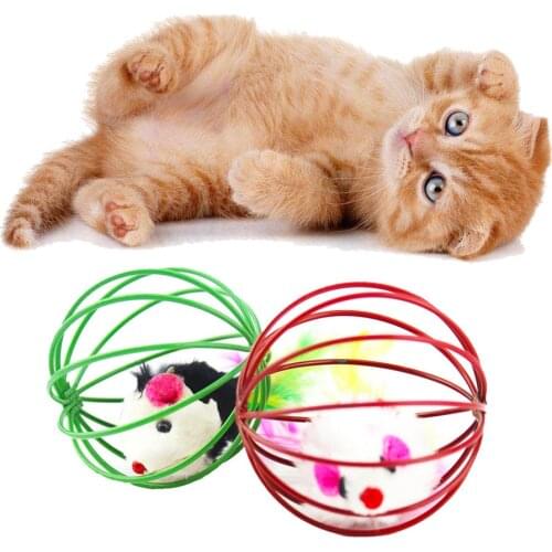 Cat Toy Mouse Mice Toys Solid Rabbit Hair Pet Ball Toys For Cats All Seasons Interactive Toy Cat Training Pet Products HZ0007
