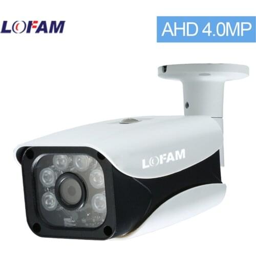LOFAM 4MP AHD Camera CCTV 4.0MP Surveillance Outdoor Indoor Waterproof Bullet Analog Security Camera Day Night Vision Up to 50M