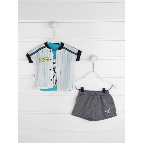 Blue Summer Male Baby 3 PCs Set