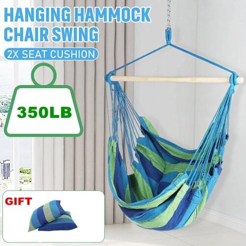 160kg Hammock Garden Hang Lazy Chair Swinging Indoor Outdoor Furniture Hanging Rope Chair Swing Chair Seat bed Travel Camping