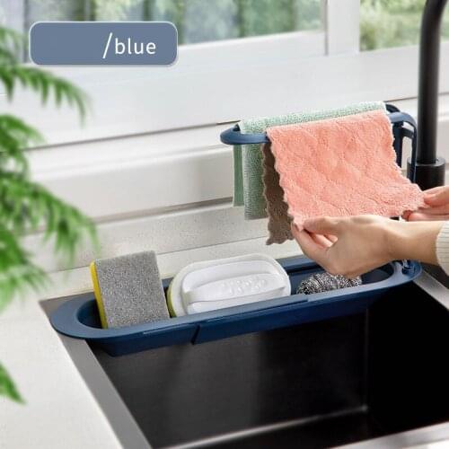 Kitchen Telescopic Sink Rack Drainer Rack Storage Basket Bag Faucet Holder Adjustable Bathroom Holder Organizer Kitchen Tool