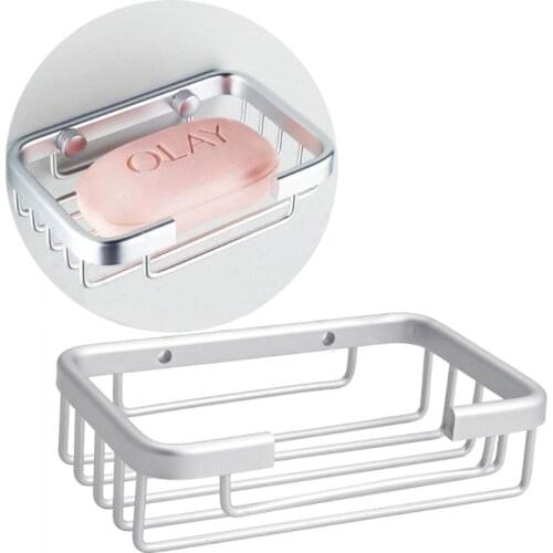 L9BE Aluminum Space Wall Mounted Bathroom Bath Hook Soap Holder Soap Basket