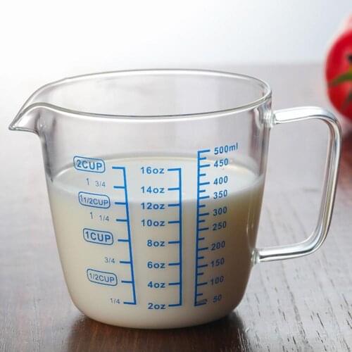 250ml/500ml Heat Resisting Glass Measuring Cup Milk Water Scale Microwave Tool Coffee cup Drink cup Water cup для дома и кухни