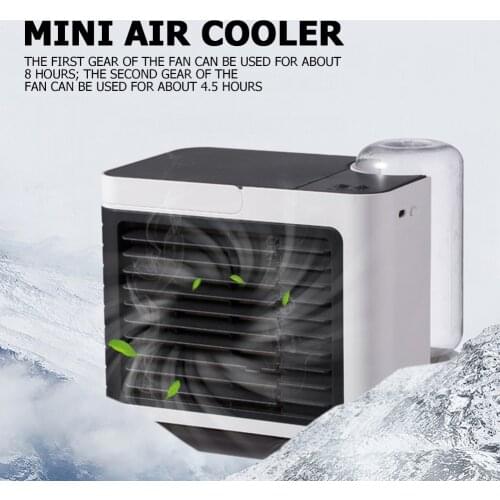 Mini Air Cooler Fan Portable Mini Air Conditioner Desktop Moisturizing Sprayer Three-speed Adjustable USB Fan
