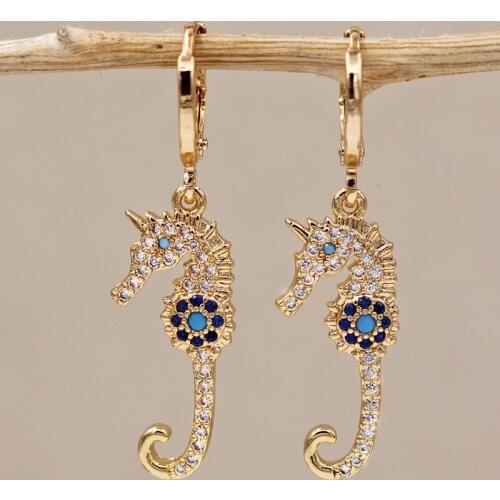 New Trendy Dangle Drop Gold Plated Earrings For Women Girls Animal Earring Fashion Jewelry Accessories Party Wedding G