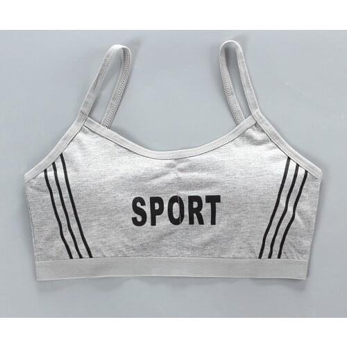 New Girl Bra Sling Cotton Letter Underwear Vest 8-15 Tube Top Developmental Training Bra Comfortable Sports Bras