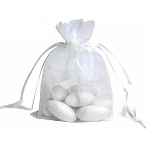 Peerless 100pcs 10cmx13cm White Organza Pouch Clip Storage Pouch Bag Gift Candy Jerellry Packaging Drawable Bags