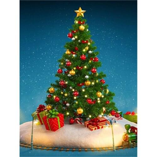 Full Square Diamond Art Kits Winter Rhinestones Diamond Embroidery Cross Stitch Christmas Tree 5D DIY Mosaic Decortion