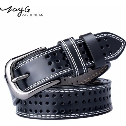 ZAYG Women Fashion Wide Genuine Leather Belt Floral Carved Cow Skin Belts for Jeans Top Quality Female Straps Vintage Femme